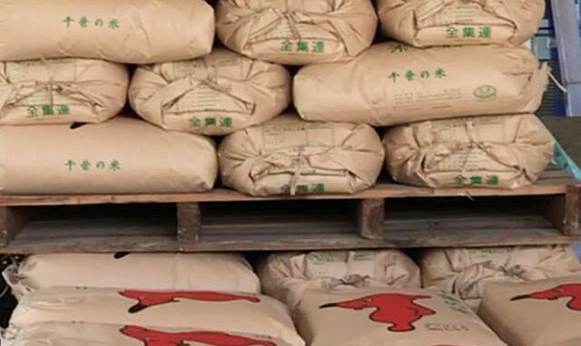 Arroz en bolsas de 30 kilos en Chiba
