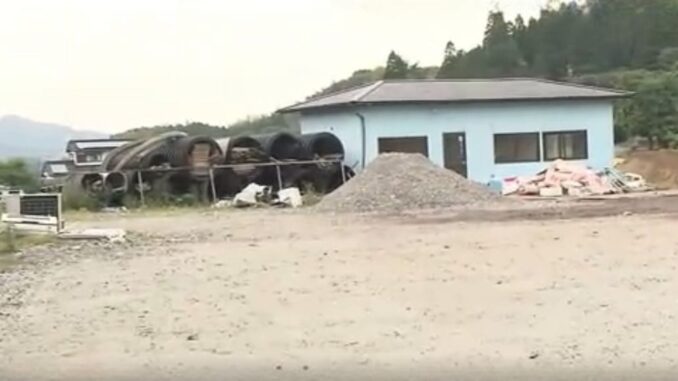 Depósito de materiales en Kokuraminami donde se halló el cadáver.