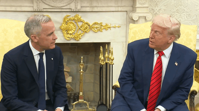 El nuevo primer ministro canadiense, Mark Carney, y el presidente, Donald Trump