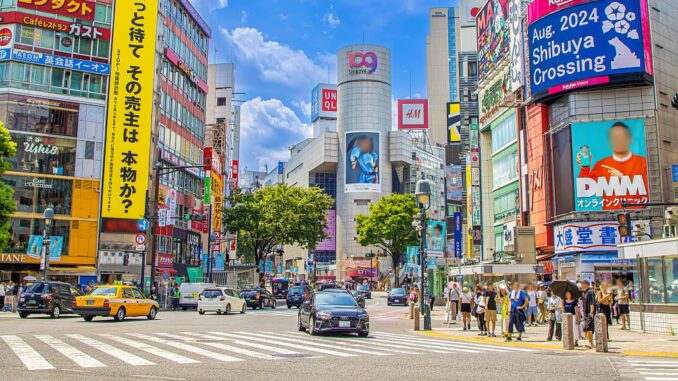 Un día de calor en Shibuya, Tokio, en agosto de 2024